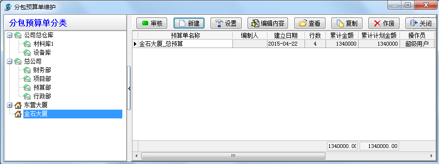 分包預(yù)算分類